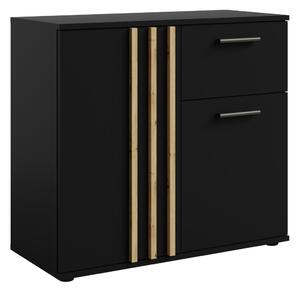Comodă Tullin 4 (negru + stejar artisan). 1119605