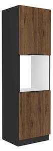 Dulap pentru cuptor Monzesa 60 DP-210 2F (negru + nuc okapi). 1119613