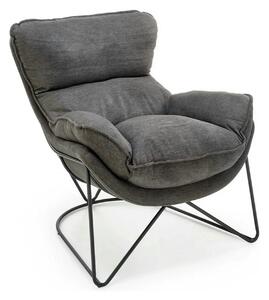 Scaun relaxare living VOLKER, gri, stofa clasica/metal, 75x88x85 cm