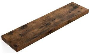 Raft de perete, Raft plutitor 80 x 3,8 x 20 cm, maro rustic | SONGMICS
