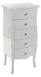 Comoda cu 5 sertare Cagliari White, Versa, 48x36x100 cm, lemn de brad