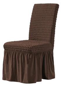 Set 6 huse de scaun, cu volane - Maro inchis