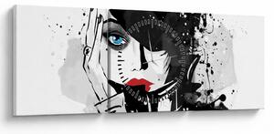 Tablou - Femeia misterioasă (cu ceas) (90x30 cm)