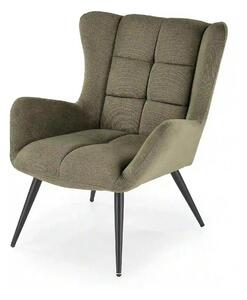 Fotoliu BYRON, stofa clasica verde olive - Vardo 74, 75x85x92 cm