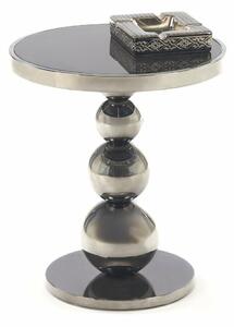 Măsuță laterală Houston 1904, Argint, Negru, Metal, 46cm, 7 kg