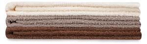 Set 3 prosoape de baie, Beverly Hills Polo Club, Cream and Brown, 50 x 100 cm, 100% bumbac