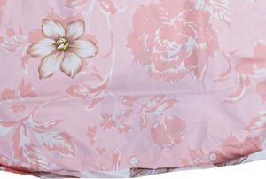 Lenjerie de pat din bumbac flanelat roz, BREVE + husa de perna 40x50 cm Gratuit