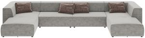 Canapea de colt modulara în forma de U Infinity Malibu 434x182 cm gri