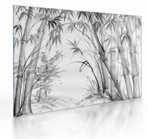 Tablou pe sticlă - Pădure de bambus (70x50 cm)