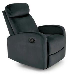 Fotoliu rabatabil WONDER, stofa catifelata negru - Bluvel 19, 75x95/14