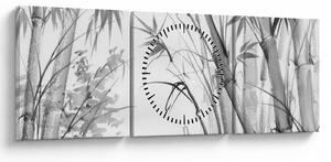 Tablou - Pădure de bambus (cu ceas) (90x30 cm)