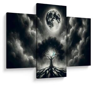 Tablou – Arbore alb-negru în lună plină (90x60 cm)