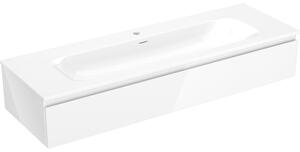 Mexen Orio, mobilier de baie 140 cm cu lavoar Vela, 1 sertar, alb lucios, 91A10-14023-1-BF00-W23M00