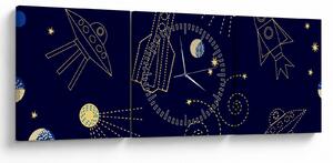 Tablou - Universul (cu ceas) (90x30 cm)