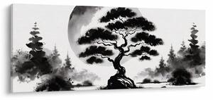 Tablou – Bonsai alb-negru (120x50 cm)