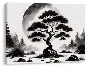 Tablou – Bonsai alb-negru (70x50 cm)