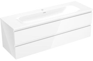 Mexen Orio, mobilier baie 140 cm cu lavoar Vela, 2 sertare, alb lucios, 91A10-14047-2-BFF00-W23M00