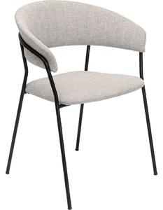 Set doua scaune bej cu picioare negre Belle 57x78 cm