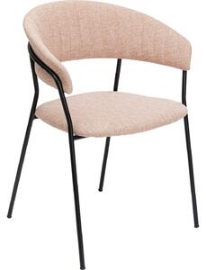 Set doua scaune roz cu picioare negre 57x78 cm