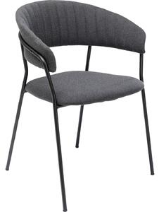 Set doua scaune gri cu picioare negre Belle 57x78 cm