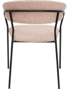 Set doua scaune roz cu picioare negre 57x78 cm