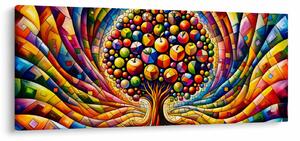 Tablou – Arbore colorat cu mere (120x50 cm)