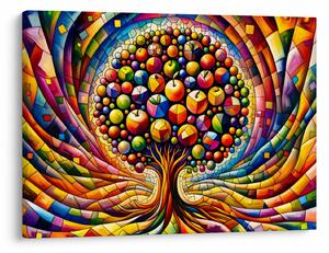 Tablou – Arbore colorat cu mere (70x50 cm)