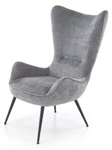 Fotoliu JUKON, gri/negru, stofa clasica/otel, 74x87x108 cm