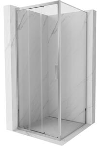 Cabină de duș glisantă Mexen Exo, ușă 80 cm + perete lateral 80 cm, sticlă transparentă, crom, 8153-080-080-01-00