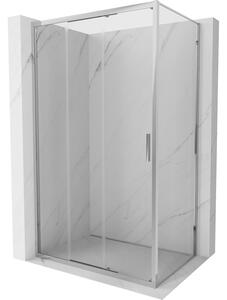 Mexen Exo, cabină de duș glisantă, ușă 80 cm + perete lateral 75 cm, sticlă transparentă, crom, 8153-080-075-01-00