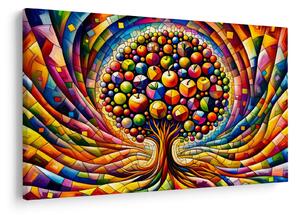 Tablou – Arbore colorat cu mere (90x60 cm)