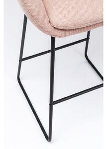 Scaun cu spatar matlasat picioare roz negru 53x100 cm