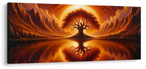 Tablou – Arbore în soare sângeriu (120x50 cm)
