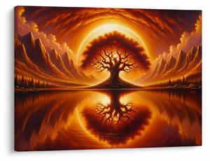 Tablou – Arbore în soare sângeriu (70x50 cm)