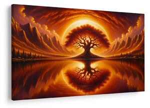 Tablou – Arbore în soare sângeriu (90x60 cm)