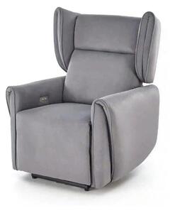 Fotoliu recliner GELATO, gri, stofa clasica, 83x91/161x95/109 cm