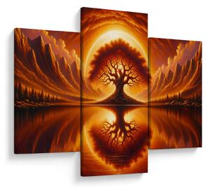 Tablou – Arbore în soare sângeriu (90x60 cm)