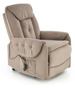 Fotoliu recliner HORTON, stofa catifelata bej - Mavel 38, 80x97/158x90