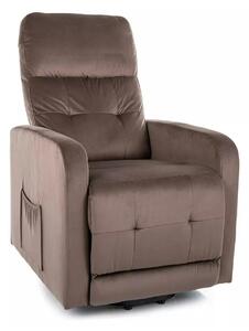 Fotoliu rabatabil OTUS II, stofa catifelata cappuccino - Bluvel 38, 66