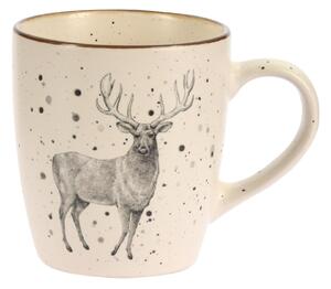 Cana Reindeer din ceramica crem 8 cm