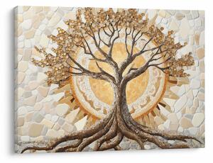 Tablou – Arborele vieții auriu în mozaic (70x50 cm)