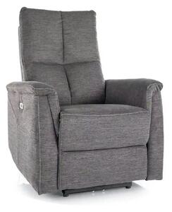 Fotoliu recliner NEPTUN, gri inchis, stofa clasica/metal, 76x94/160x96