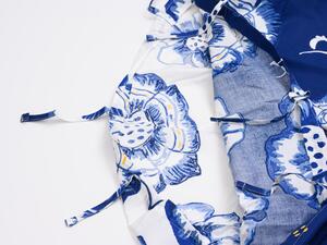 Lenjerie de pat din bumbac albastru BLUE FLOWER Dimensiune lenjerie de pat: 80 x 80 cm | 140 x 200 cm