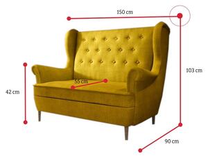 Canapea tapițată SIERRA, 150x103x90, omega 86