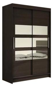 Dulap dormitor cu uși glisante FLORIA V cu oglindă, 120x200x58, ciocolata