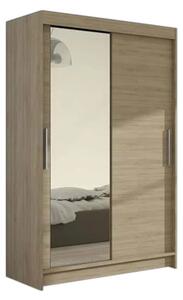 Dulap dormitor cu uși glisante FLORIA VI cu oglindă, 120x200x58, Sonoma