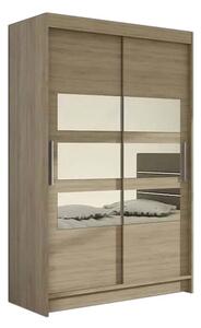 Dulap dormitor cu uşi glisante FLORIA V cu oglindă, 120x200x58, Sonoma