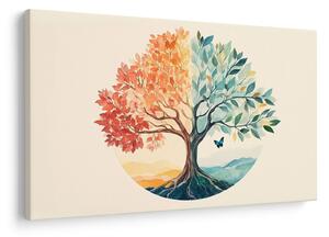 Tablou – Arbore dual cu fluture (90x60 cm)