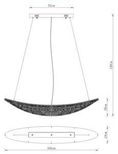 Globo 68524-40 - Lustru LED dimabil pe cablu KRISTALLA LED/40W/230V crom lucios + telecomandă