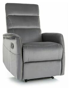 Fotoliu recliner SOLON M, stofa catifelata gri - Bluvel 14, 74x86/162x
